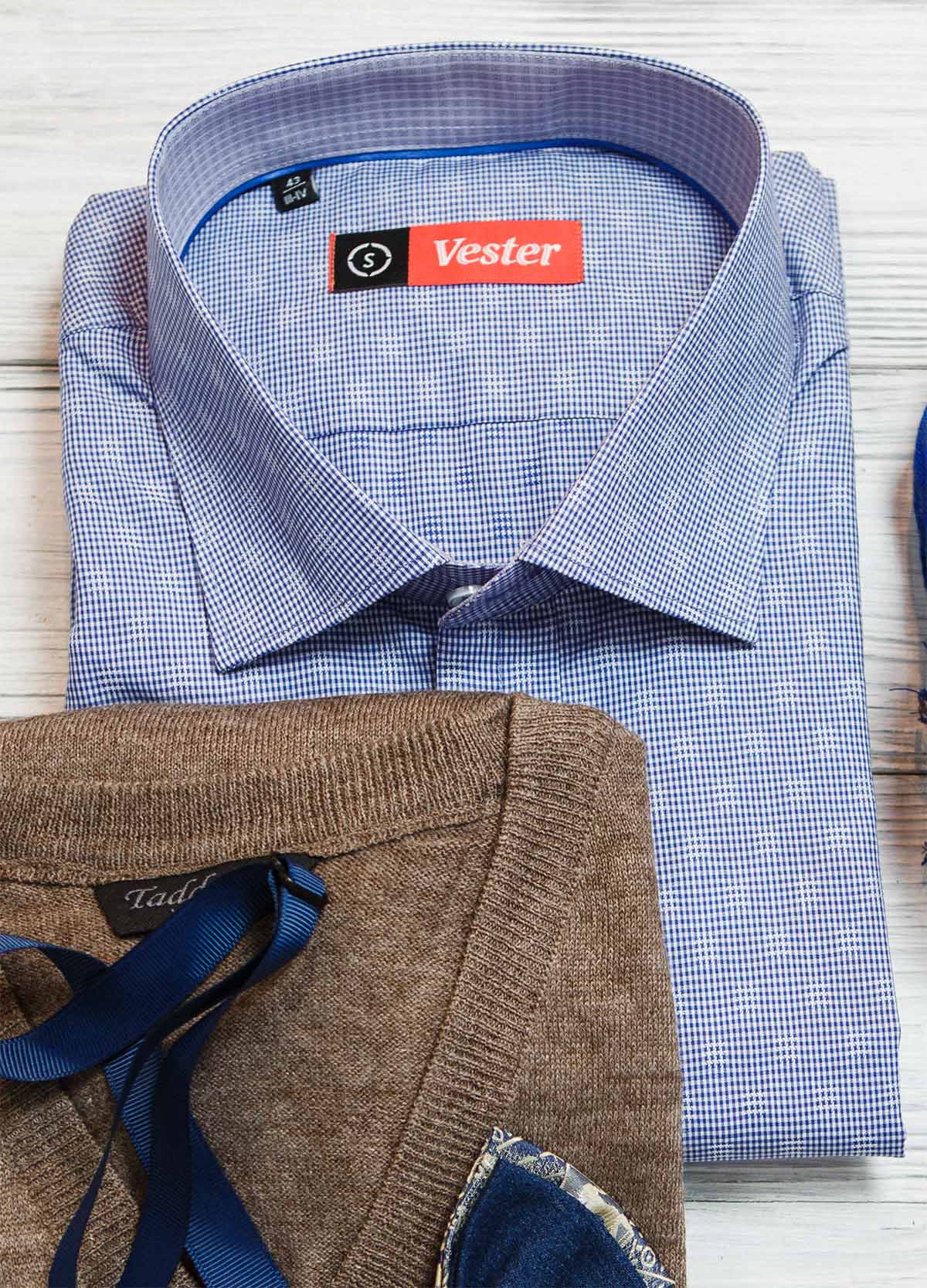 фото Рубашка мужская VESTER 87216 S синяя