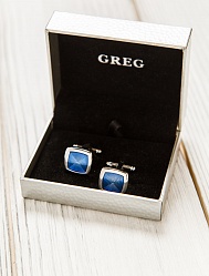 фото Запонки в коробке с синим геометрическим рисунком Greg  170457